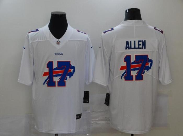 Bills 17 Josh Allen White Shadow Logo Limited Jersey