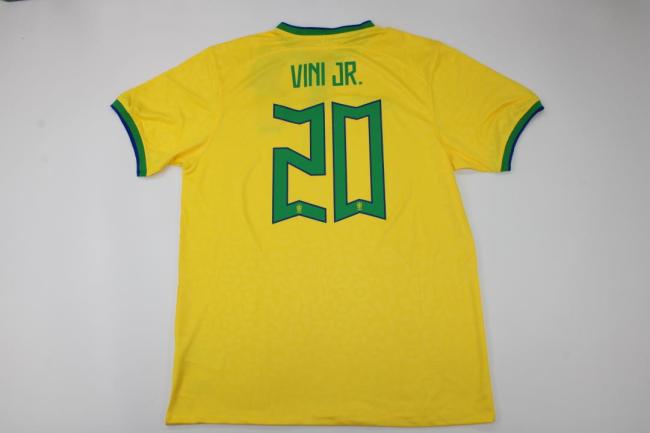 Fans Version 2022 World Cup Brazil 20 VINI JR. Home Soccer Jersey