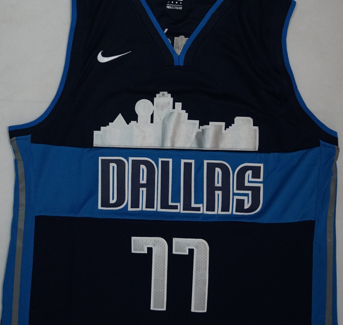 New Material Dallas Mavericks #77 DONCIC Dark Blue NBA Jersey