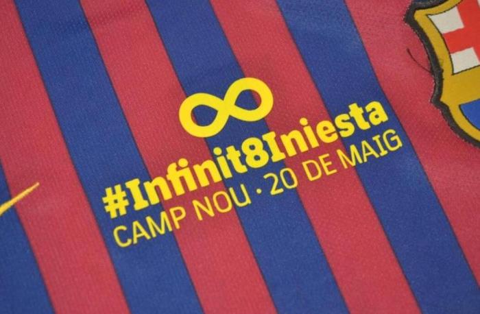 with Front Lettering Retro Jersey Barcelona 2018-2019 Blue/Red A.INIESTA #8 Home Soccer Jersey
