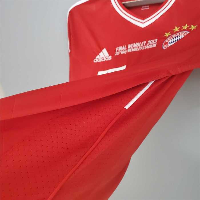 with Front Lettering Retro Jersey 2013-2014 Bayern Munich Final UCL Home Soccer Jersey