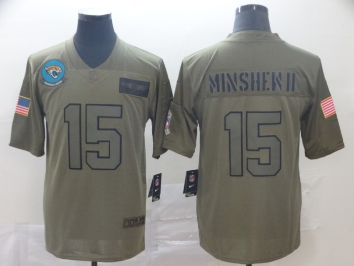 Jacksonville Jaguars 15 Gardner Minshew II 2019 Olive Salute To Service Limited Jersey