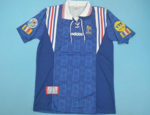 with EPL Patch Retro Jersey 1996-1998 Manchester United Away Blue Soccer Jersey