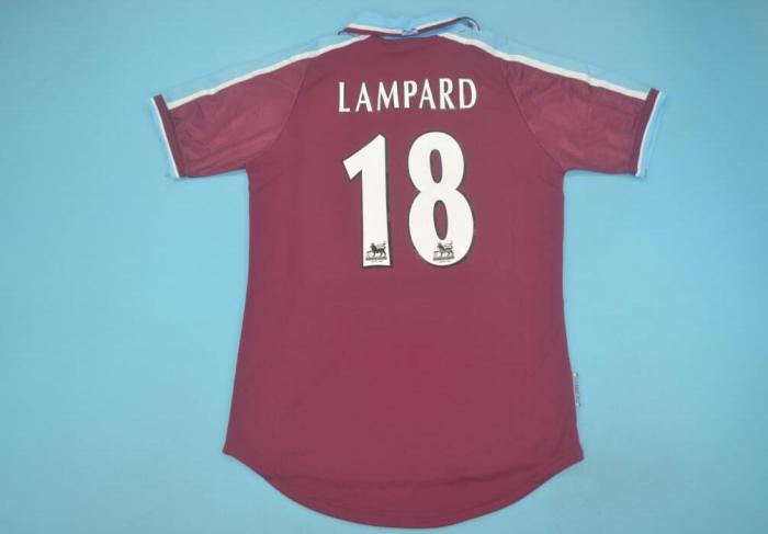 Retro Jersey 1999-2001 West Ham United 18 LAMPARD Home Soccer Jersey Vintage Football Shirt