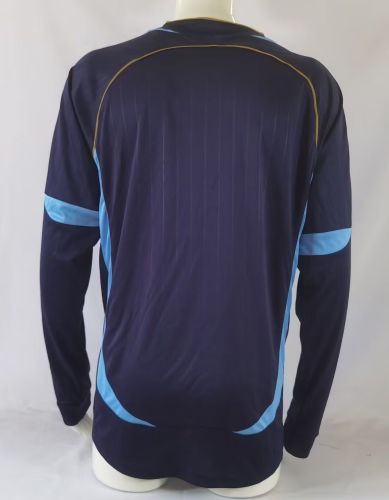 Long Sleeve Retro Camisetas de Futbol 2006 Argentina Away Soccer Jersey Vintage Football Shirt