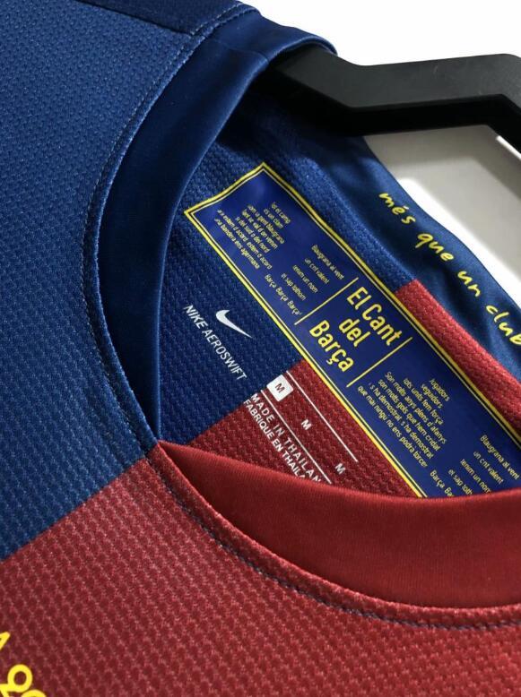 with Front Lettering Long Sleeve Retro Jersey 2008-2009 Barcelona UCL Final Home Vintage Soccer Jersey