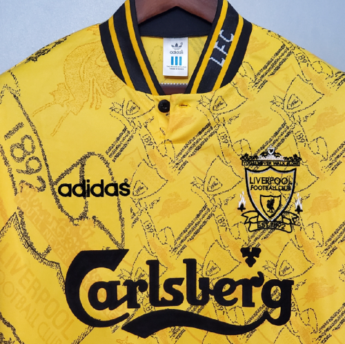 Retro Jersey 1994-1996 Liverpool Third Yellow Soccer Jersey Vintage Football Shirt