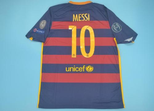 with UCL+Golden FIFA Patch Retro Jersey 2015-2016 Barcelona 10 MESSI Home Soccer Jersey