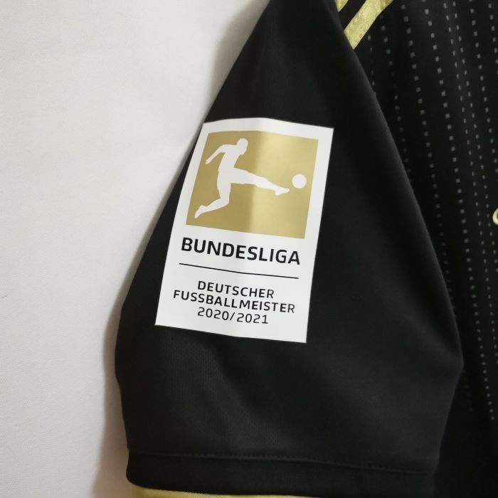 with Bundesliga Patch+Front Patch Retro Jersey Bayern Munich 2021-2022 Away Black Soccer Jersey