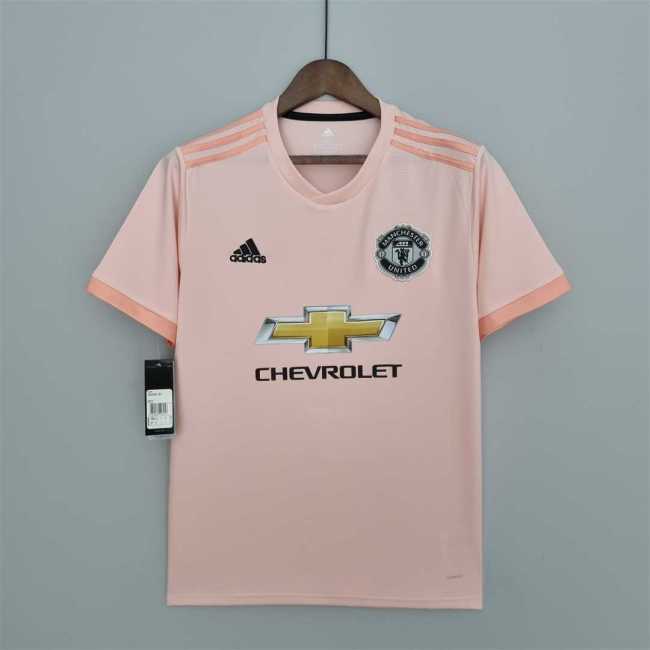 Retro Jersey 2018-2019 Manchester United Away Pink Soccer Jersey Vintage Football Shirt
