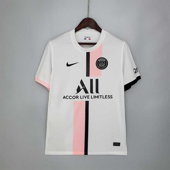 Retro Jersey 2021-2022 PSG Away White Soccer Jersey Vintage Paris Football Shirt