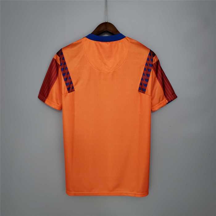 Retro Jersey 1991-1992 Barcelona Away Orange Soccer Jersey