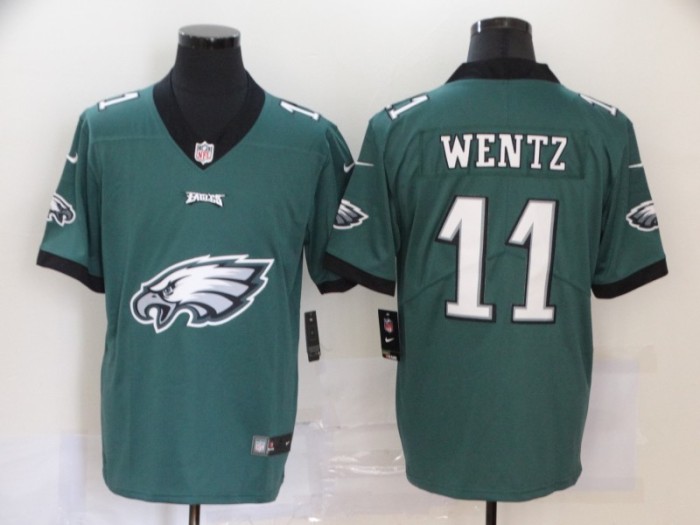 Philadelphia Eagles 11 WENTZ Green Team Big Logo Vapor Untouchable Limited Jersey