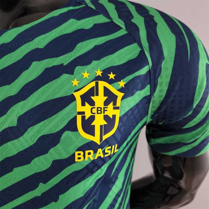 Player Version 2022 Brazil Green Blue Special Edition Soccer Jesey