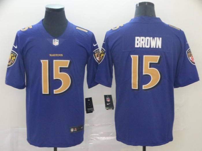 Baltimore Ravens 15 Marquise Brown Purple Color Rush Limited Jersey
