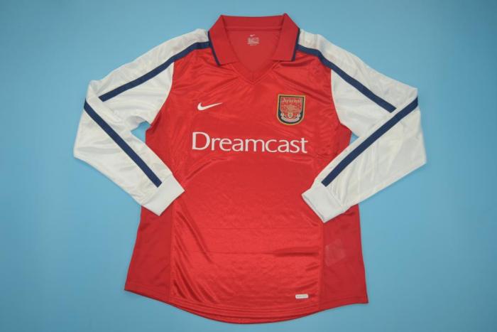 Long Sleeve Retro Jersey 2000-2002 Arsenal Home Soccer Jersey Vintage Football Shirt
