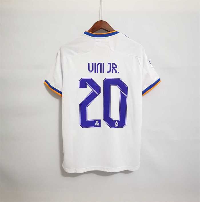 with LFP Patch Retro Jersey 2021-2022 Real Madrid VINI JR. 20 Home Soccer Jersey