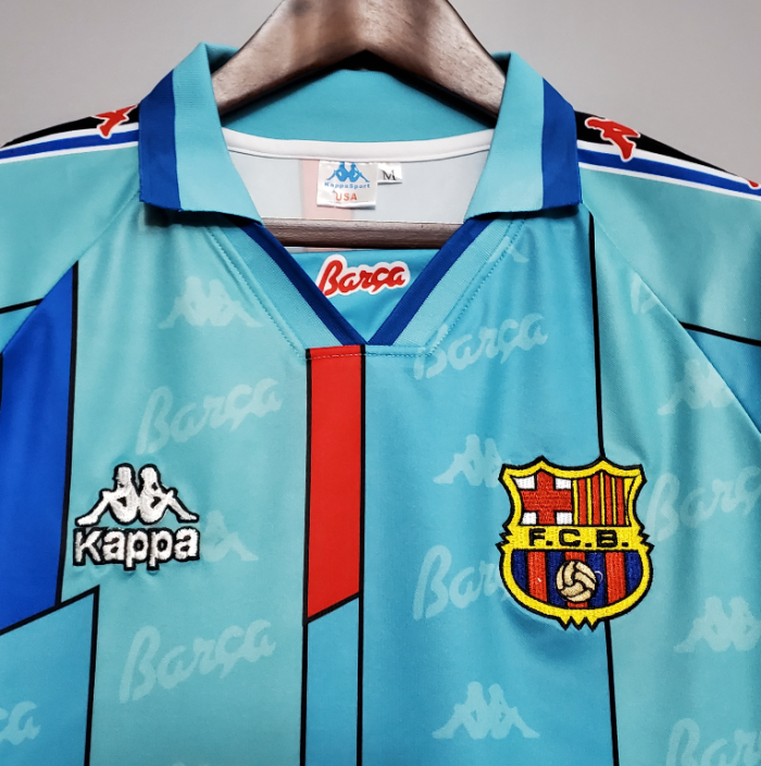 Retro Jersey 1996-1997 Barcelona Away Blue Soccer Jersey Vintage Football Shirt