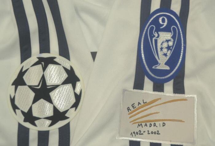with UCL Patch Retro Jersey 2002-2003 Real Madrid Home Soccer Jersey