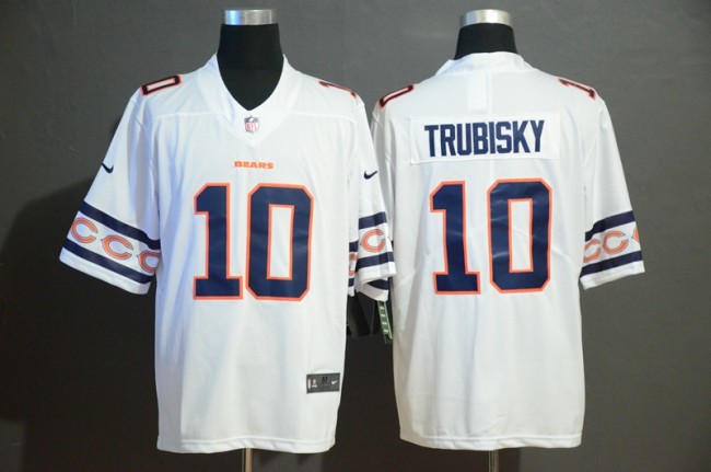 Chicago Bears 10 Mitchell Trubisky White Team Logos Fashion Vapor Limited Jersey