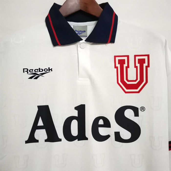 with Sponor Logo Retro Jersey 1998 Universidad de Chile Away White Soccer Jersey