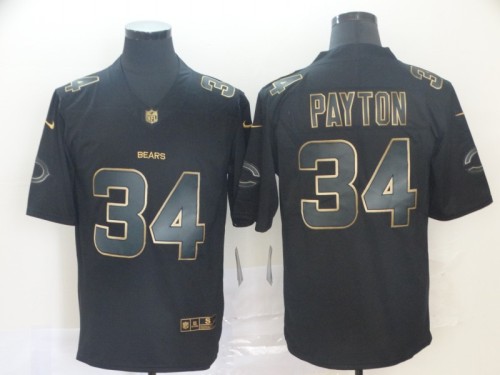 Chicago Bears 34 Walter Payton Black Gold Vapor Untouchable Limited Jersey