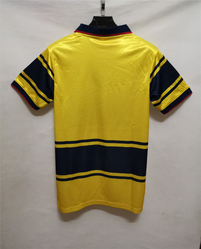Retro Jersey 1997-1998 Arsenal Away Yellow Vintage Soccer Jersey Football Shirt