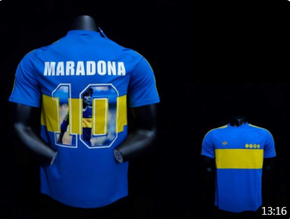 with special MARADONA 10 Retro Jersey 1981 Boca Juniors Home Soccer Jersey