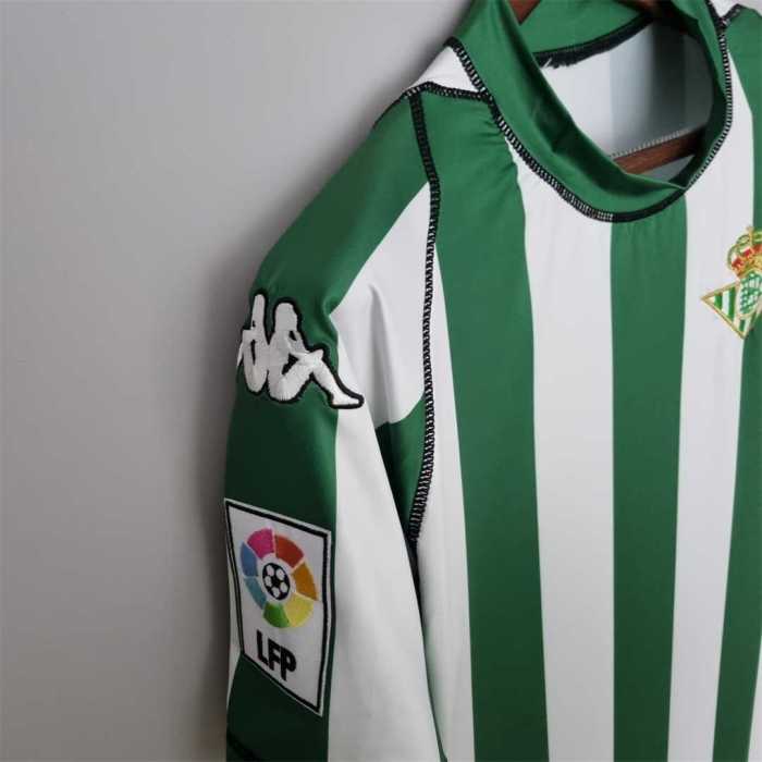 with LFP Patch Retro Jersey 2003-2004 Real Betis Home Soccer Jersey Vintage Football Shirt