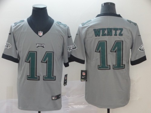 Philadelphia Eagles 11 Carson Wentz Silver Inverted Legend Limited Jersey
