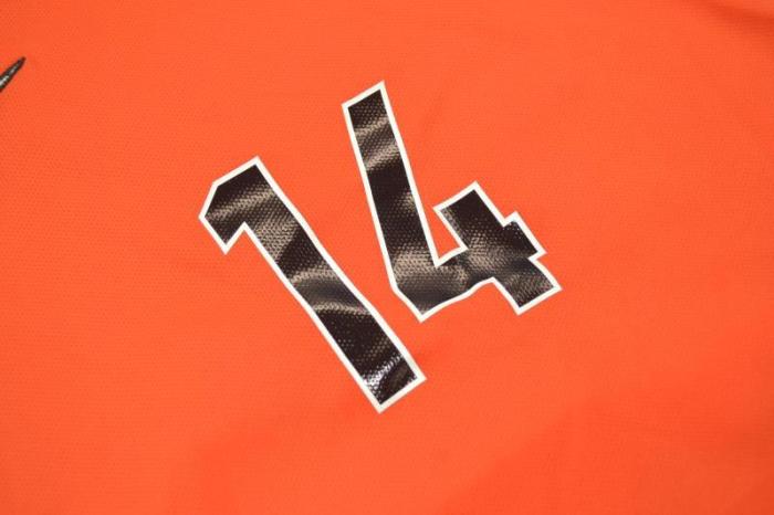 with Front Lettering Retro Jersey 1998 Neterlands 14 OVERMARS Home Soccer Jersey Vintage Football Shirt