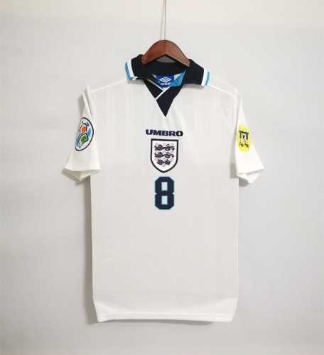 with Patch Retro Jersey 1996 England GASCOIGNE 8 Home Soccer Jersey
