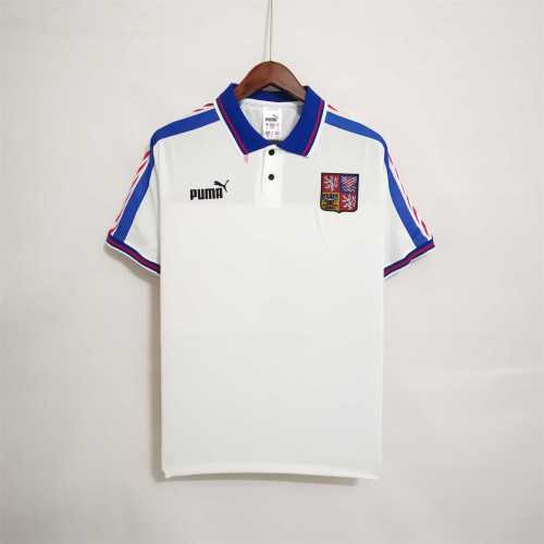 Retro Jersey 1996 Czech Away White Soccer Jersey