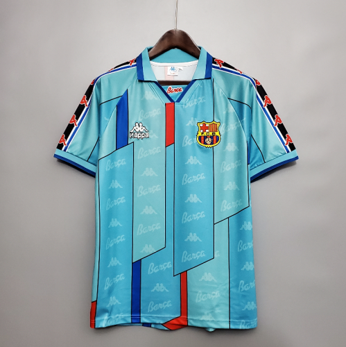 Retro Jersey 1996-1997 Barcelona Away Blue Soccer Jersey Vintage Football Shirt