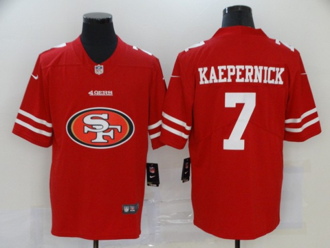 San Francisco 49ers 7 KAEPERNICK Big Logo Red NFL Jersey
