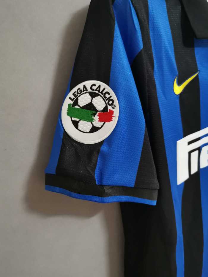 with Serie A Patch Retro Jersey 1998-1999 Inter Milan Home Soccer Jersey
