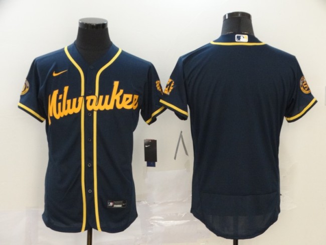 Milwaukee Brewers Blank Dark Blue 2020 Flexbase Jersey