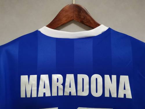 Retro Jersey 1986 Argentina 10 MARADONA Away Blue Soccer Jersey