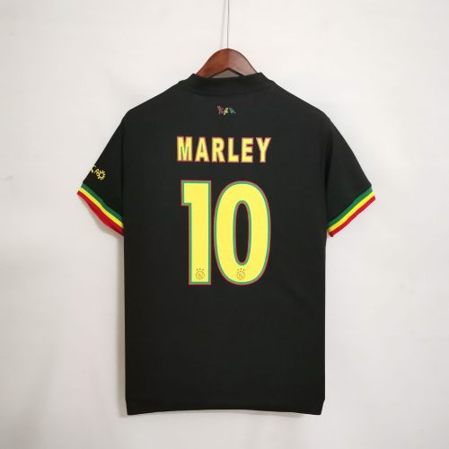 Retro Jersey 2021-2022 Ajax 10 MARLEY Third Away Black Soccer Jersey Vintage Football Shirt