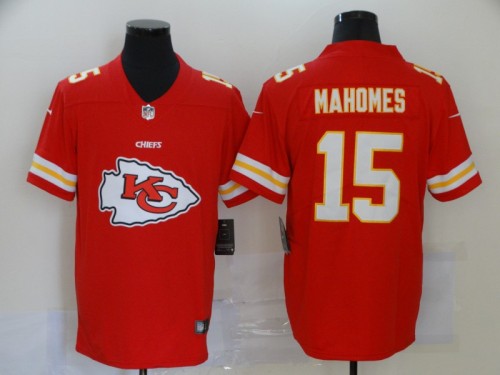 Kansas City Chiefs 15 MAHOMES Red Team Big Logo Vapor Untouchable Limited Jersey