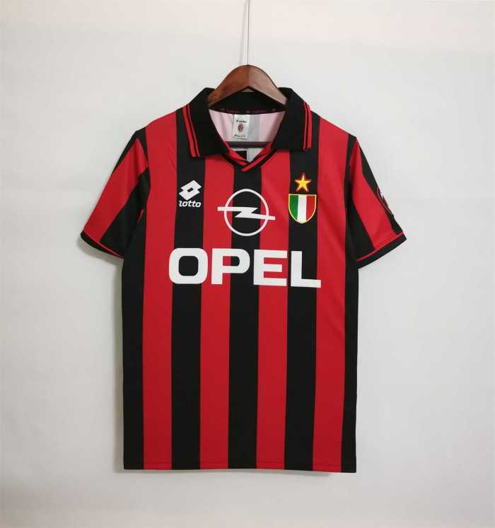 Retro Jersey 1996-1997 AC Milan MALDINI 3 Home Vintage Soccer Jersey