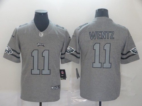 Philadelphia Eagles 11 WENTZ 2019 Gray Gridiron Gray Vapor Untouchable Limited Jersey