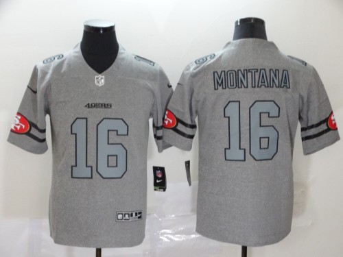 San Francisco 49ers 16 Joe Montana 2019 Gray Gridiron Gray Vapor Untouchable Limited Jersey