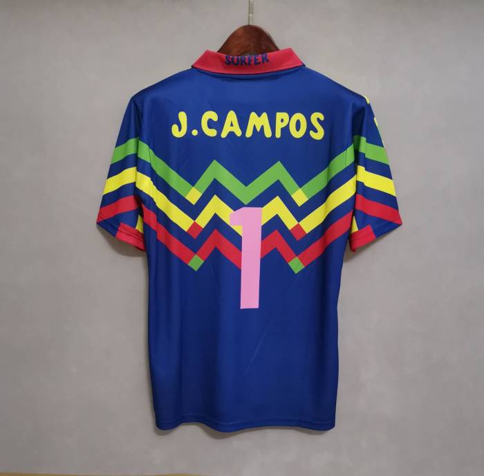 Retro Jersey Mexico 1 J.CAMPOS Yellow Goalkeeper Soccer Jersey