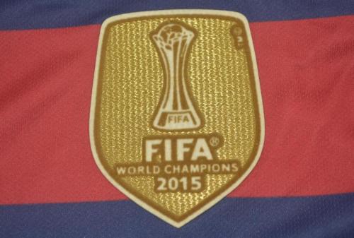 with UCL+Golden FIFA Patch Retro Jersey 2015-2016 Barcelona Home Soccer Jersey
