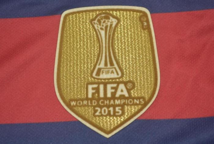 with UCL+Golden FIFA Patch Retro Jersey 2015-2016 Barcelona Home Soccer Jersey