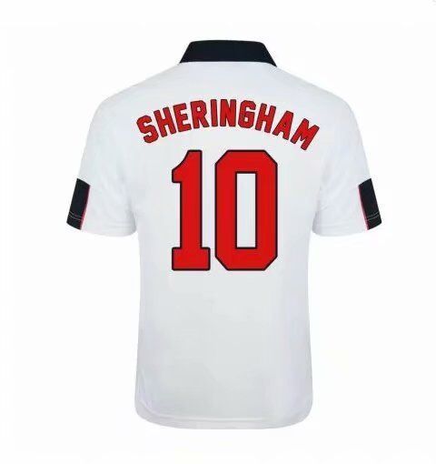 Retro Jersey 1998 England 10 SHERINGHAM Home Soccer Jersey