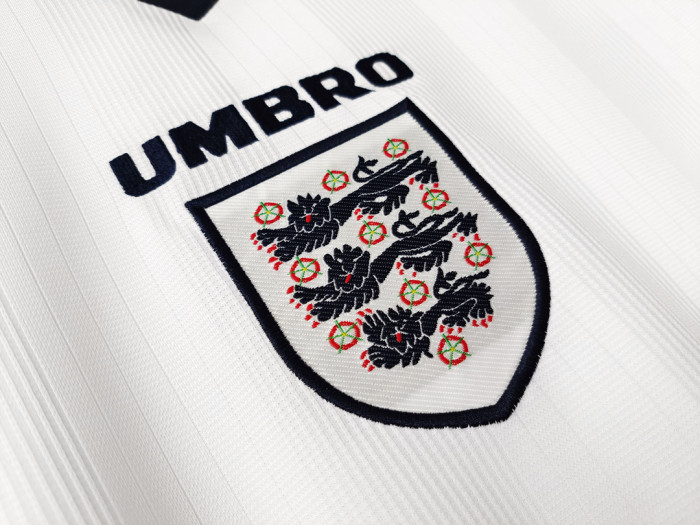 Retro Jersey Long Sleeve 1996 England Home Soccer Jersey