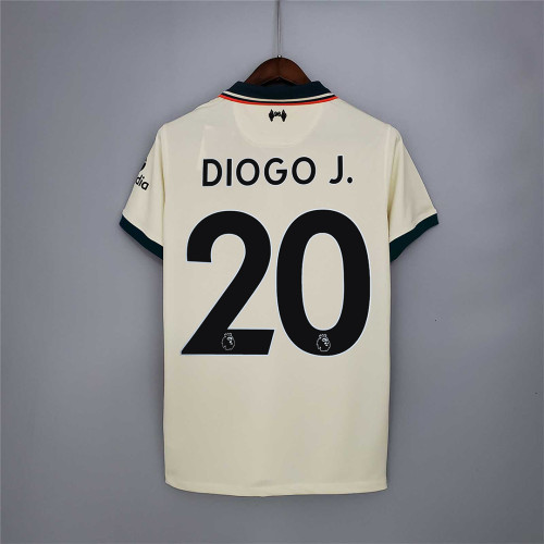 Retro Jersey 2021-2022 Liverpool DIOGO J. 20 Away Soccer Jersey