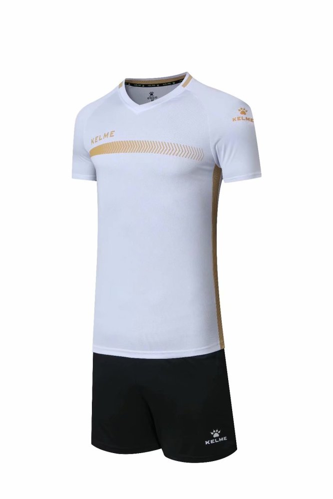 #603 White Soccer Training Uniform Blank Jersey and Shorts